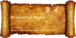 Moskovits Andor névjegykártya
