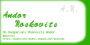 andor moskovits business card